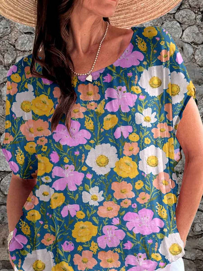 Women's Pastoral Floral Top